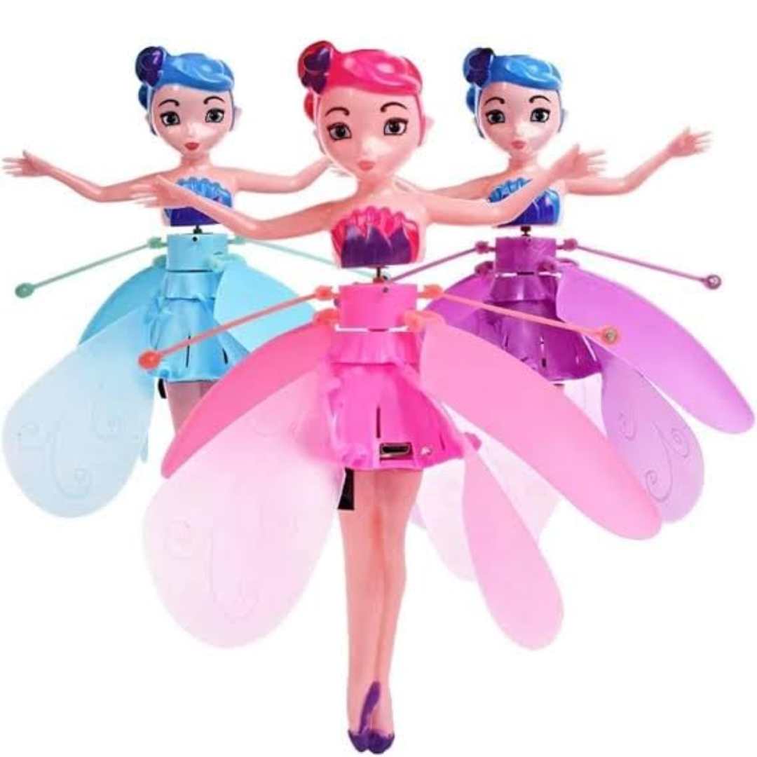 Flying Fairy Doll Toy, Infrared Induction Control, Colorful LED Lights, Rechargeable, Girls Gift