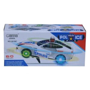Jiama Police 3D Car, Battery Operated, Lights in Tyres, Gates Open, Model NO.2018C, Electric Universal Toy