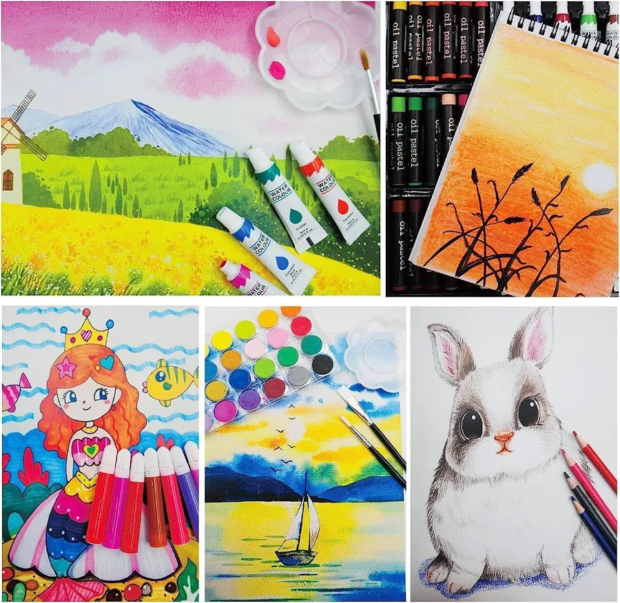145 Pcs Professional Deluxe Art Set with Aluminium Case - Image 2